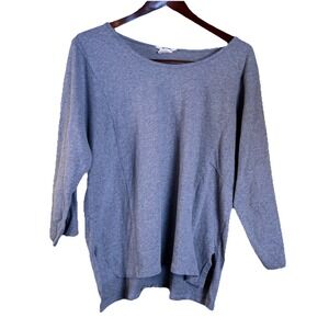 Coyuchi 100%‎ Organic Cotton Long Sleeve Shirt Grey Size Large Cozy Soft
